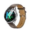 X10 Headphones Smart Watch 1.39" Waterproof Bracelet, Silver/Brown Leather - 2