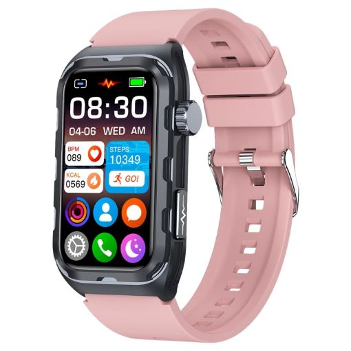 TK79 Pink 1.47" IP68 Smart Watch, ECG/Glucose/Oxygen/Uric Acid Monitor - 1