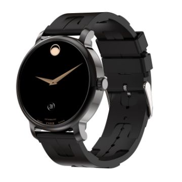 LEMFO LF35 1.43" AMOLED Smart Watch, Blood Oxygen, Silicone Strap, Black - 1