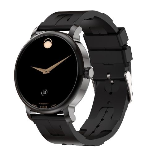 LEMFO LF35 1.43" AMOLED Smart Watch, Blood Oxygen, Silicone Strap, Black - 1