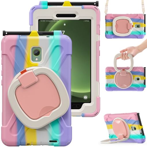 Samsung Galaxy Tab Active5 X300 Silicone Case with Strap, Pink - 1