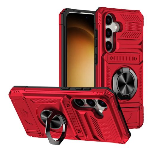 Samsung A15 5G Shockproof Case with Ring Holder (Red) - 1