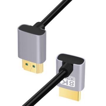 HDMI Male-to-Male Dual Elbow Audio Video Adapter Cable, 1m Length - 1