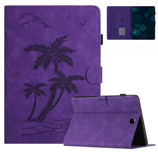 Embossed Leather Case for Galaxy Tab A 9.7 T550/T555C - Purple - 1