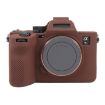 Sony ILCE7RM5/A7R5 Coffee Litchi Silicone Protective Case - 2
