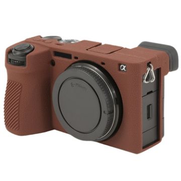 Sony ILCE-6700/A6700 Litchi Texture Silicone Case (Coffee) - 1