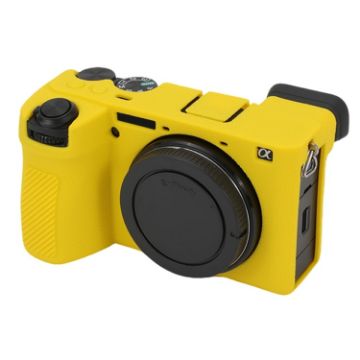 Sony ILCE-6700/A6700 Litchi Texture Silicone Case - Yellow - 1