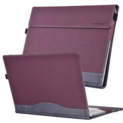 Wine Red Cloth Texture Leather Case for Surface Laptop 6, 15 inch - 1