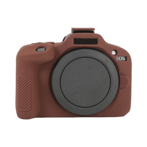 Canon EOS R100 Litchi Texture Silicone Case (Coffee) - 1