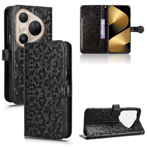 Huawei Pura 80 Ultra 5G Black Leather Honeycomb Phone Case - 1