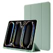iPad Pro 13 2024 Matcha Green Leather Tri-fold Case with Pen Slot - 1