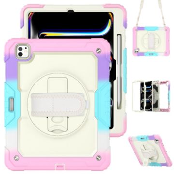 iPad Pro 13 2024 Rainbow Pink Silicone Hybrid Protective Case - 1