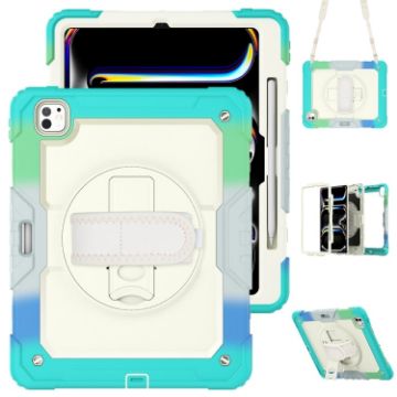 iPad Pro 13 2024 Silicone Hybrid Protective Case (Rainbow Blue) - 1
