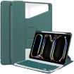 iPad Pro 13 2024 Dark Green Transparent Leather Case with Keyboard - 1