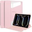 iPad Pro 13 2024 Pink Transparent Rotation Leather Case - 1