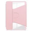 iPad Pro 13 2024 Pink Transparent Rotation Leather Case - 3
