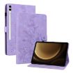 Samsung Galaxy Tab S9+/S9 FE+ Purple Lily Embossed Leather Case - 1