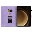 Samsung Galaxy Tab S9+/S9 FE+ Purple Lily Embossed Leather Case - 4