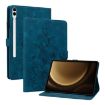 Samsung Galaxy Tab S9+/S9 FE+ Dark Blue Lily Embossed Case - 1