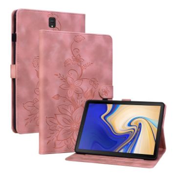 Samsung Galaxy Tab S4 10.5 Lily Embossed Leather Case Pink - 1