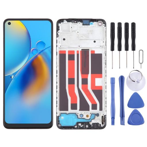 OPPO F19 OLED LCD Screen Digitizer Assembly with Frame - 1