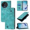 TCL 60 SE NxtPaper/605 Green Embossed Leather Phone Case - 1
