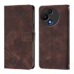 TCL 60 SE NxtPaper/605 Embossed Leather Phone Case - Brown - 2