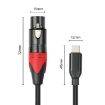TY03RE Type-C to XLR Female 2m Audio Cable for Microphone (Black) - 2
