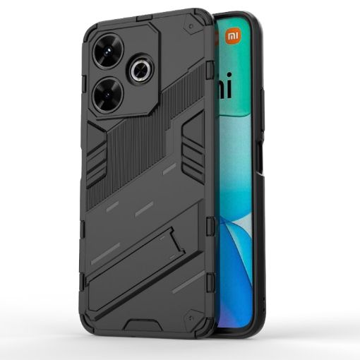 Xiaomi Redmi 13 Punk Armor 2in1 Phone Case with Holder (Black) - 1