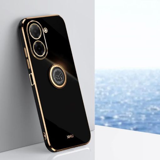Redmi A5/Poco C71 Black 6D TPU Case with Ring Holder - 1