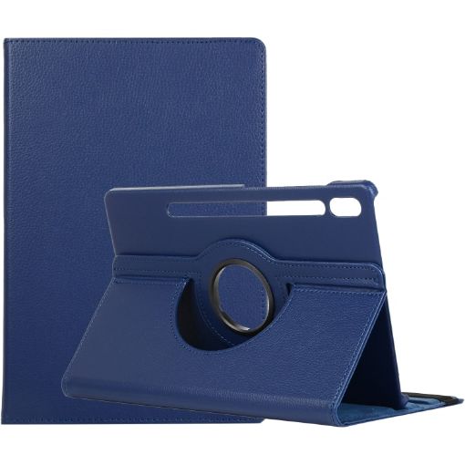 Samsung Galaxy Tab S7/S8 360 Rotating Leather Case Holder (Blue) - 1