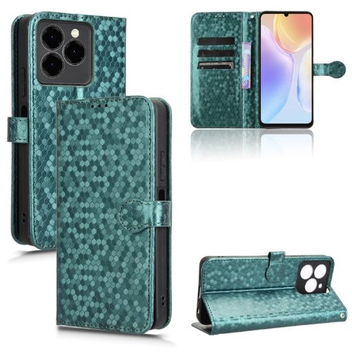 Ulefone Note 20 Pro Green Leather Phone Case with Honeycomb Texture - 1