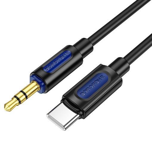 BL20 True Sound 1m AUX Cable, 3.5mm to Type-C, Black by Borofone - 1