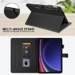 Samsung Galaxy Tab S10 FE+ Black Rhombus Lattice Leather Case - 3