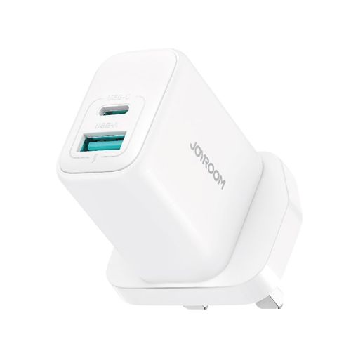JOYROOM JR-TCF21 20W Dual Charger USB & Type-C UK Plug (White) - 1