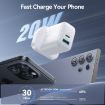 JOYROOM JR-TCF21 20W Dual Charger USB & Type-C UK Plug (White) - 3
