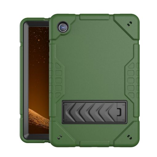 Samsung Galaxy Tab A8 Armor Case, Silicone Hybrid PC, Green/Black - 1