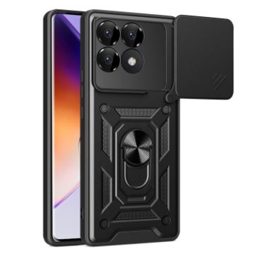 Xiaomi Poco F6 Pro Black TPU Hybrid Case with Sliding Camera Cover - 1