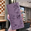 Ulefone Note 14 Purple Leather Case - Butterflies & Flowers - 2