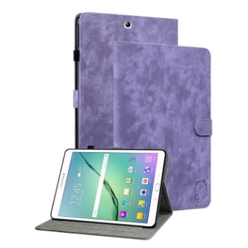 Samsung Galaxy Tab S2 9.7 Flip Leather Case, Tiger Pattern, Purple - 1