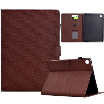 Galaxy Tab A8 10.5 2021 Brown Fiber Texture Leather Case - 1