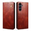Samsung Galaxy A17 5G Brown Leather Phone Case, Oil Wax Texture - 1