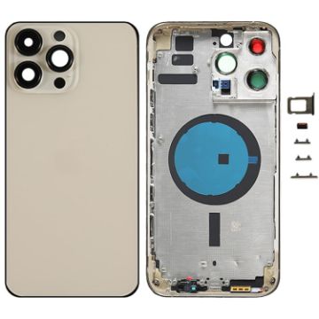 iPhone 14 Pro Max Gold Battery Back Cover with Side Keys & Tray - 1