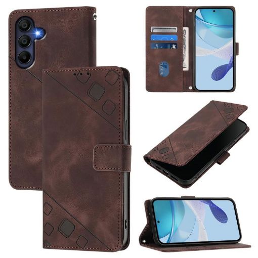 Samsung Galaxy A17 5G Embossed Leather Phone Case (Brown) - 1