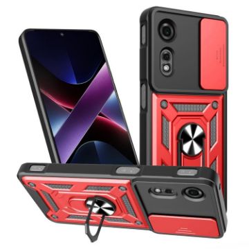 ZTE nubia Neo 2 Phone Case Red, Sliding Camera Cover TPU+PC Design - 1