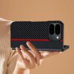 Pixel 10 Pro Fold Ultra-thin Carbon Fiber Phone Case (Black Red) - 2