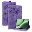 OnePlus Pad/Pad Pro 12.1 Cartoon Sakura Cat Leather Case (Purple) - 1