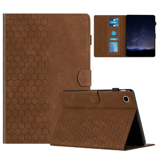 Samsung Galaxy Tab A8 10.5 X205 Honeycomb Leather Case (Brown) - 1