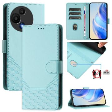 TCL 605/60 SE Mint Green Honeycomb RFID Leather Phone Case - 1