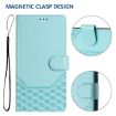 TCL 605/60 SE Mint Green Honeycomb RFID Leather Phone Case - 5